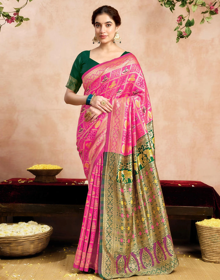 PANNUS Magenta & Teal Elephant Brocade