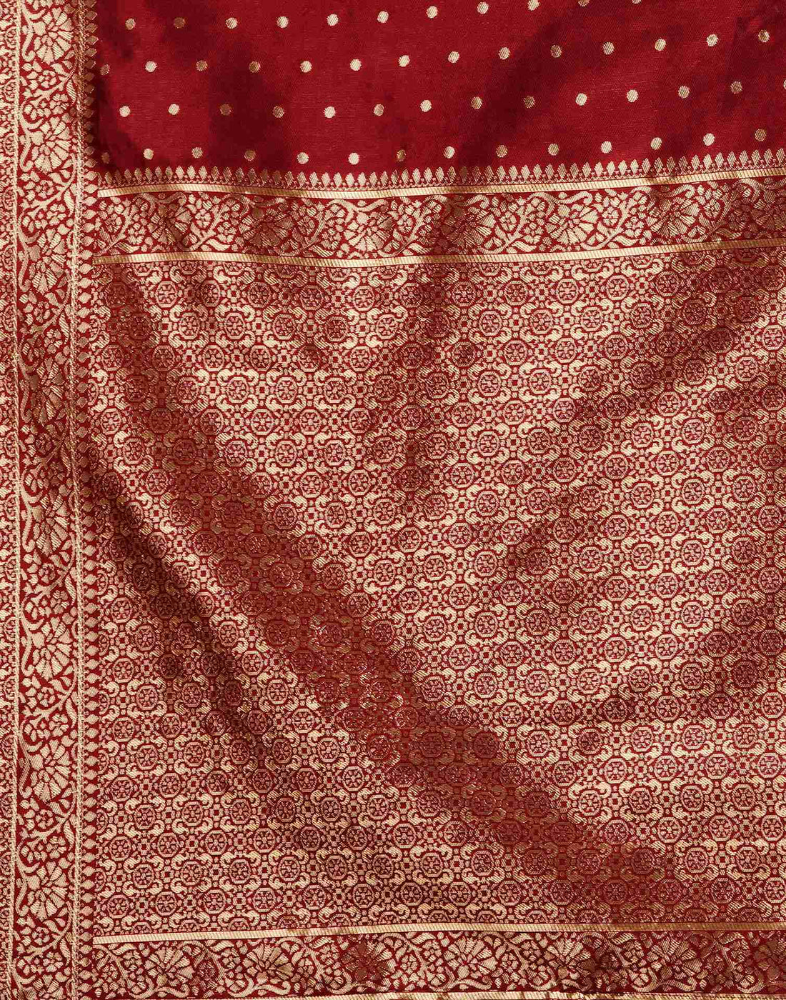 PANNUS Classic Maroon Zari Booti Saree