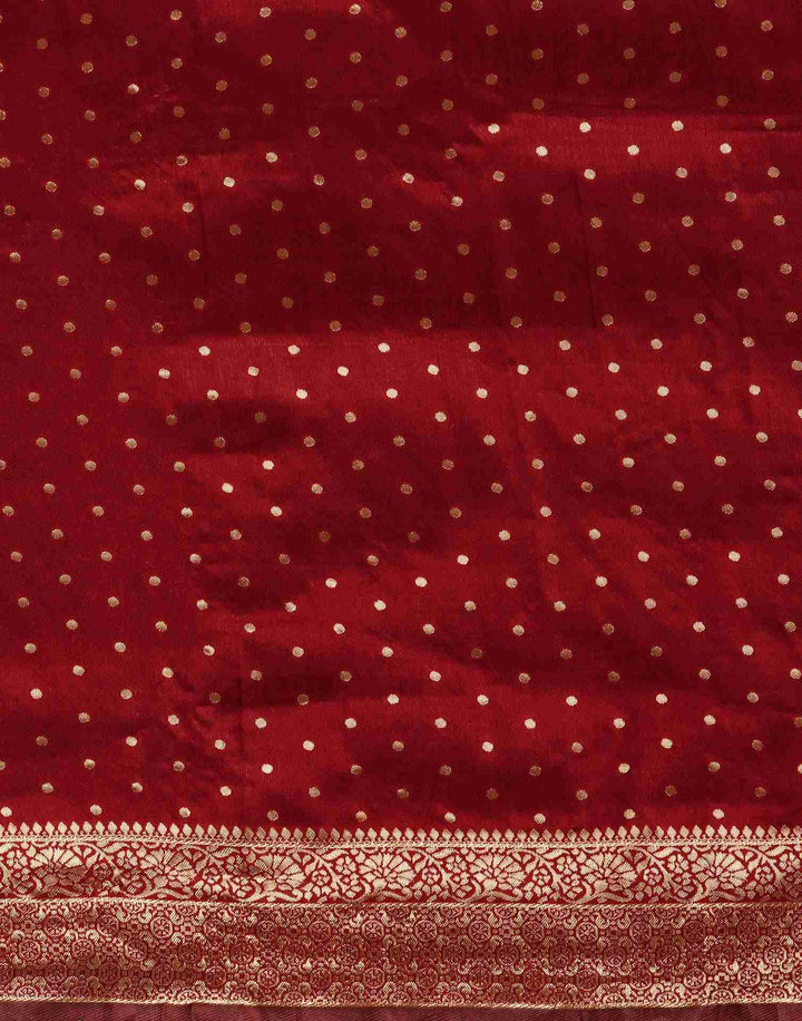 PANNUS Classic Maroon Zari Booti Saree
