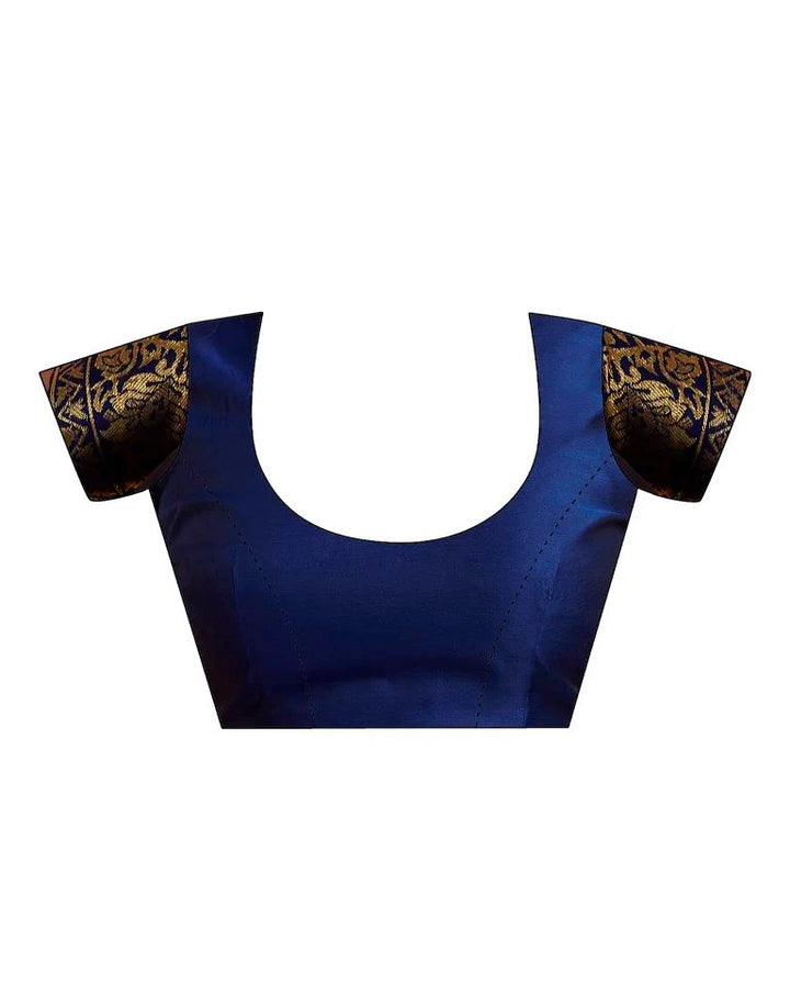 PANNUS Midnight Navy Floral Saree