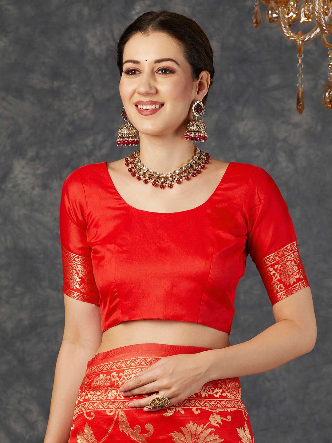 PANNUS Sapphire Blue Floral Saree