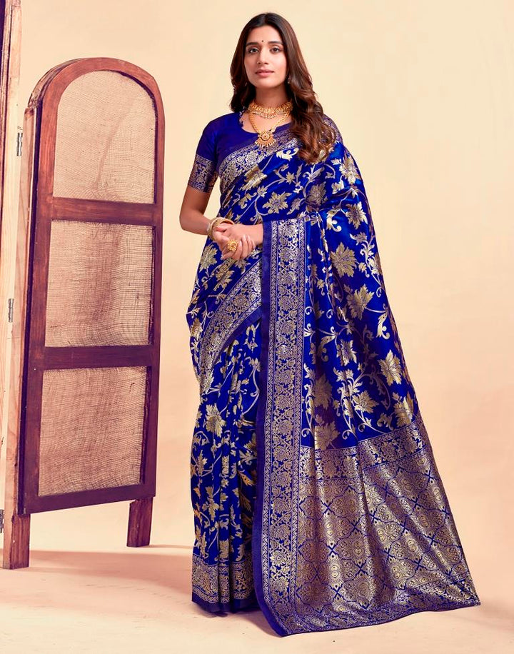 PANNUS Scarlet Red Floral Saree