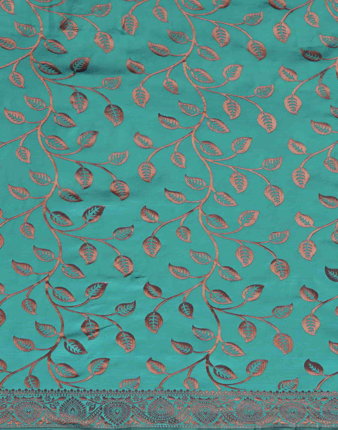 PANNUS Teal & Fuchsia Leaf Saree