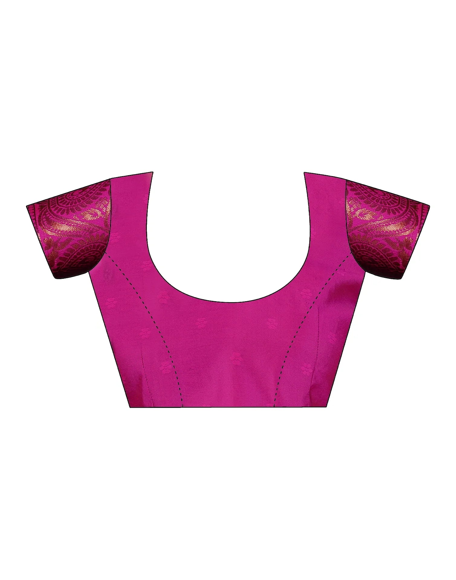 PANNUS Teal & Fuchsia Leaf Saree