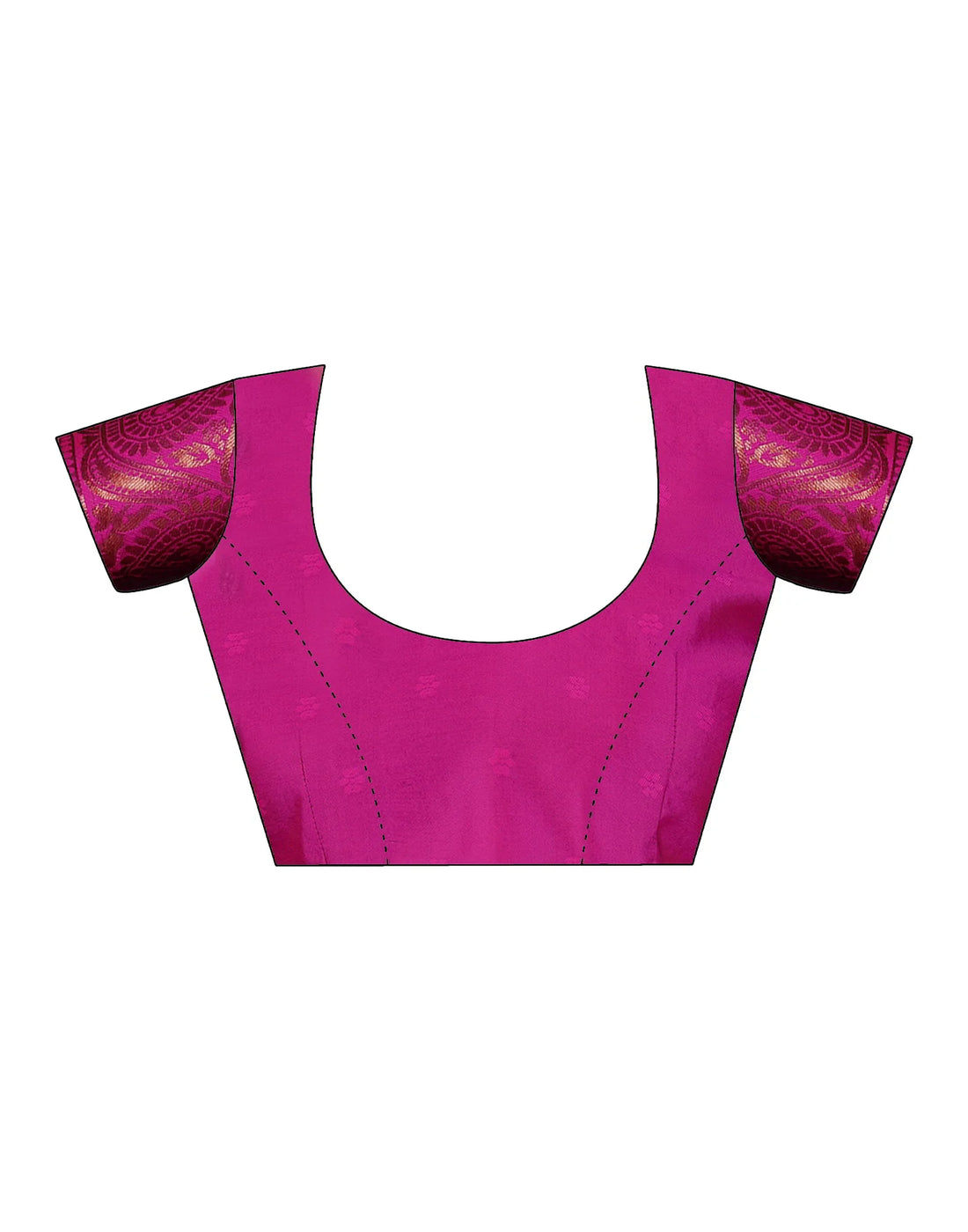 PANNUS Teal & Fuchsia Leaf Saree