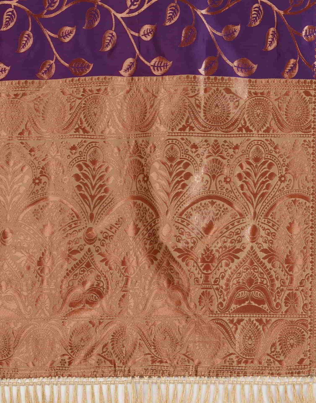 PANNUS Violet & Bronze Leaf Saree