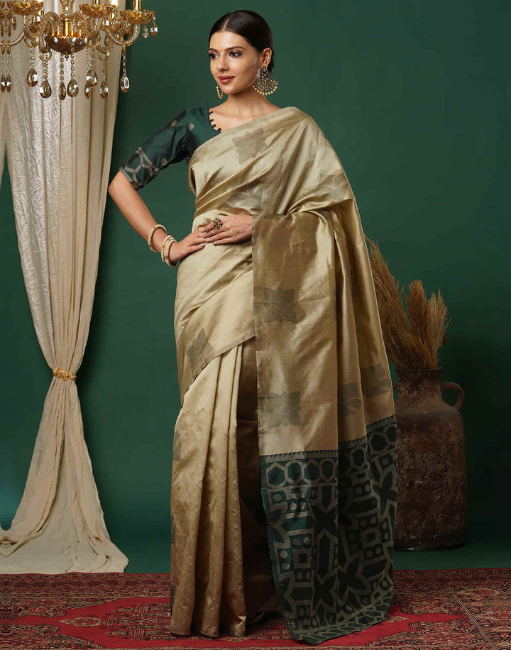PANNUS Golden Mustard Geo Saree