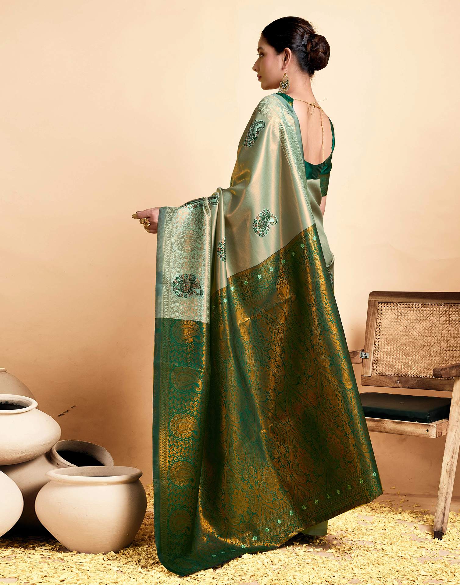 PANNUS Emerald Whispers Kanjivaram