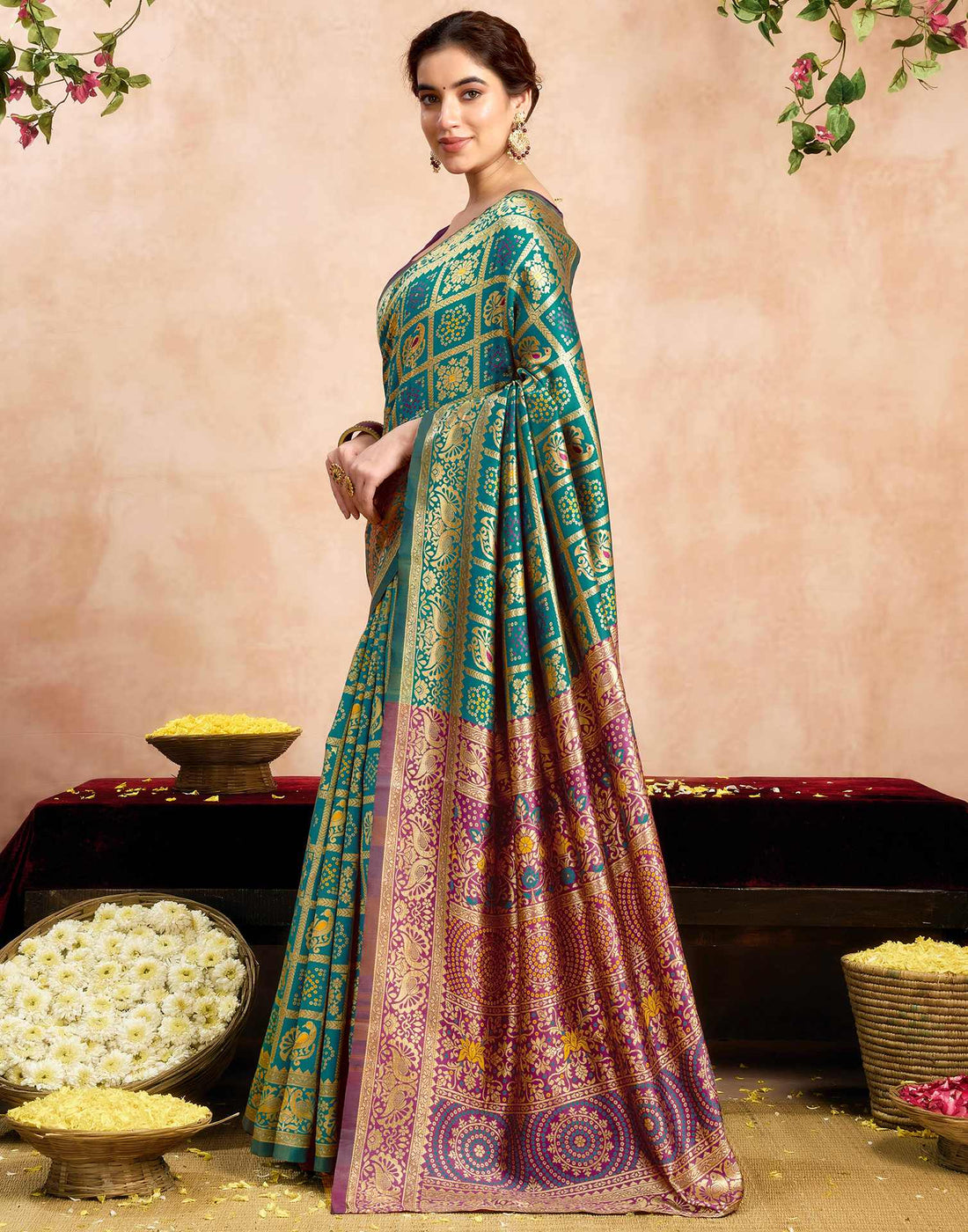 PANNUS Teal & Fuchsia Diamond Grid