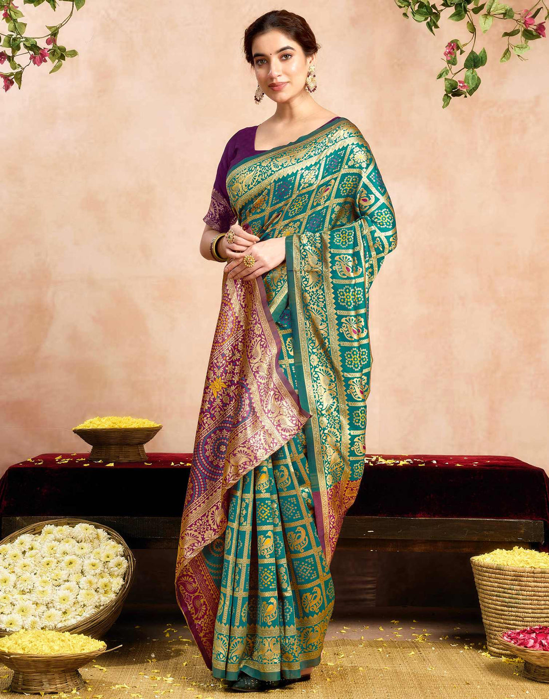 PANNUS Teal & Fuchsia Diamond Grid