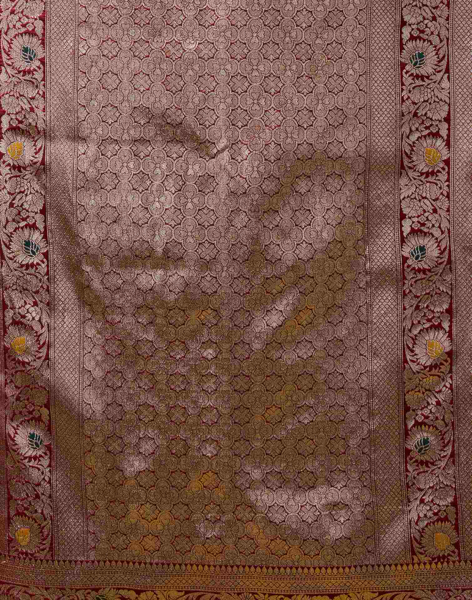 PANNUS Aubergine Silver Zari Saree