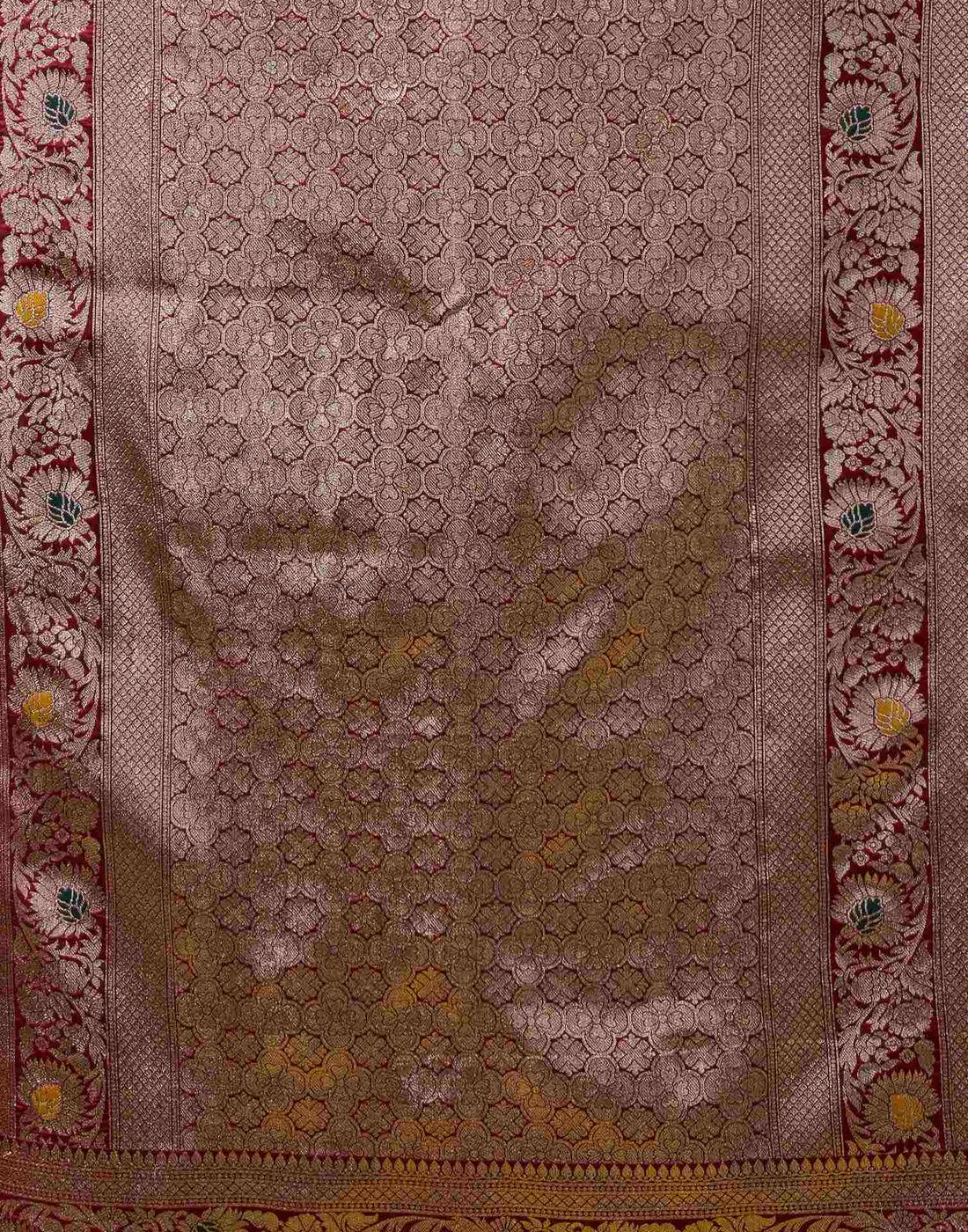 PANNUS Aubergine Silver Zari Saree