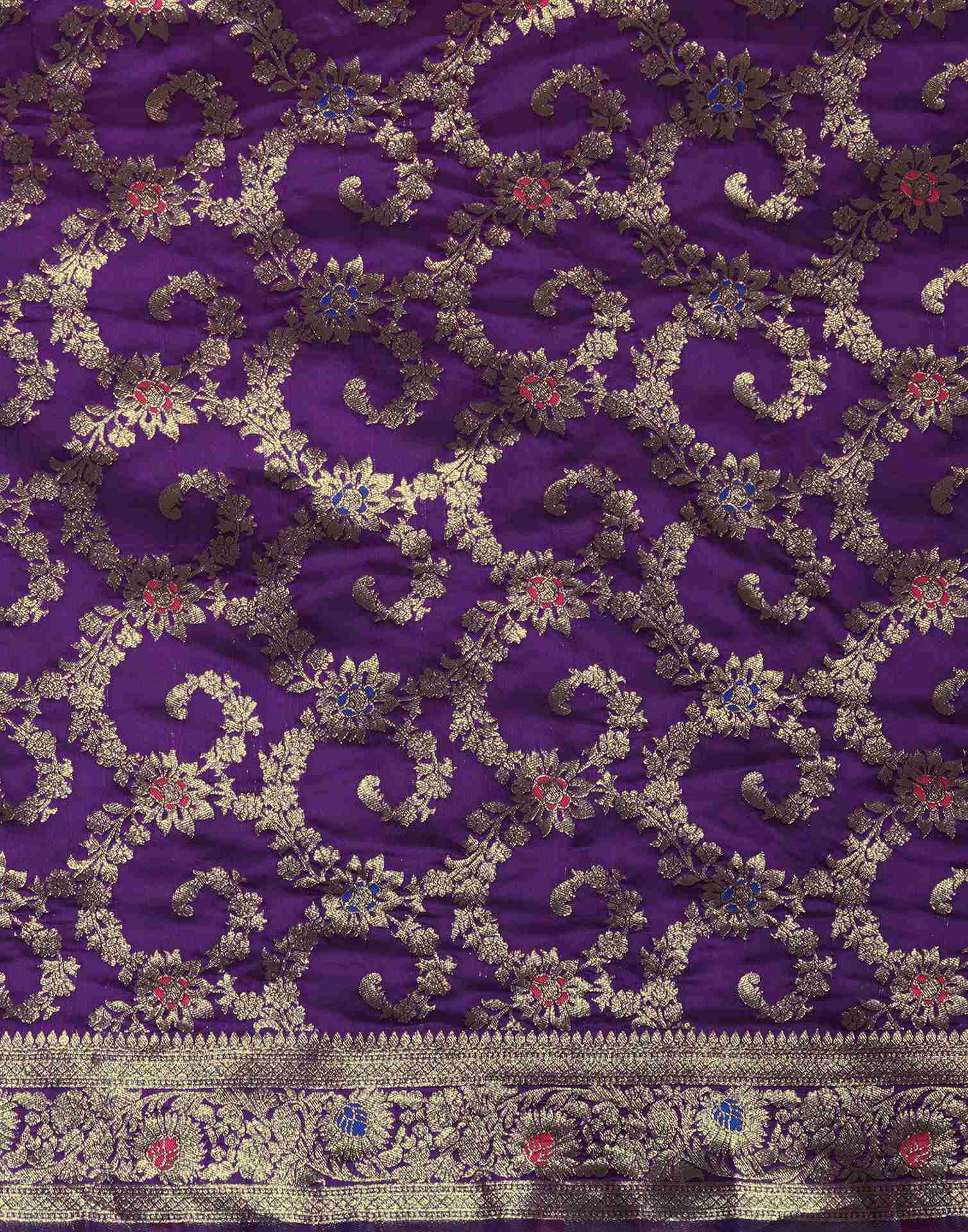 PANNUS Violet Royal Jaal Saree