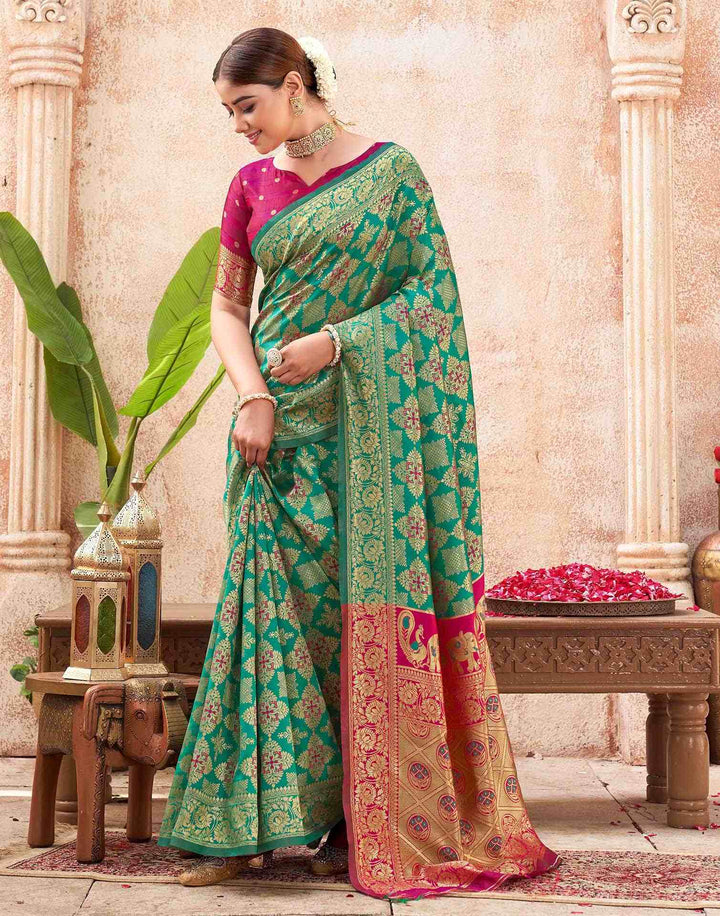 PANNUS Peacock & Fuchsia Brocade