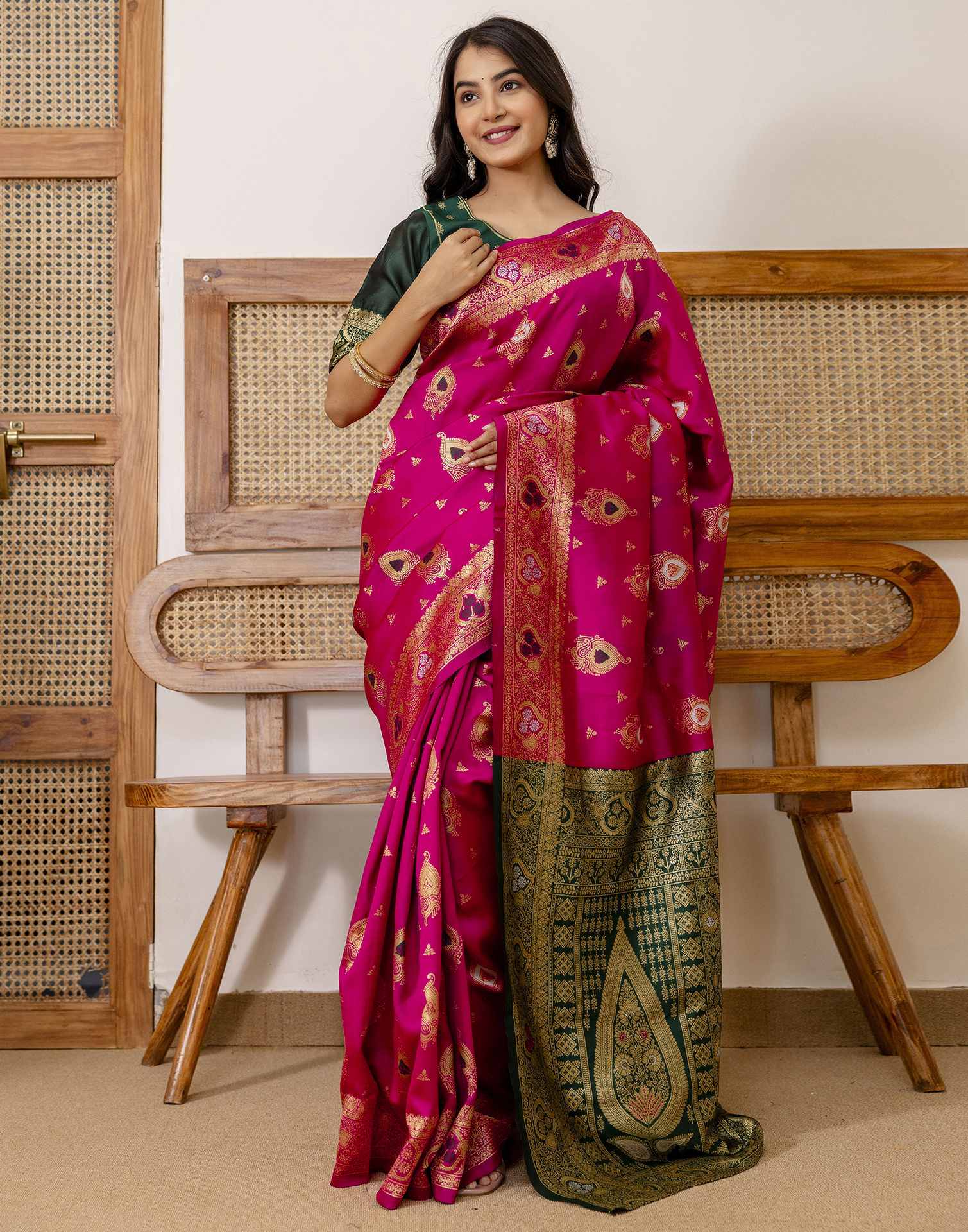 PANNUS Fuchsia & Emerald Brocade