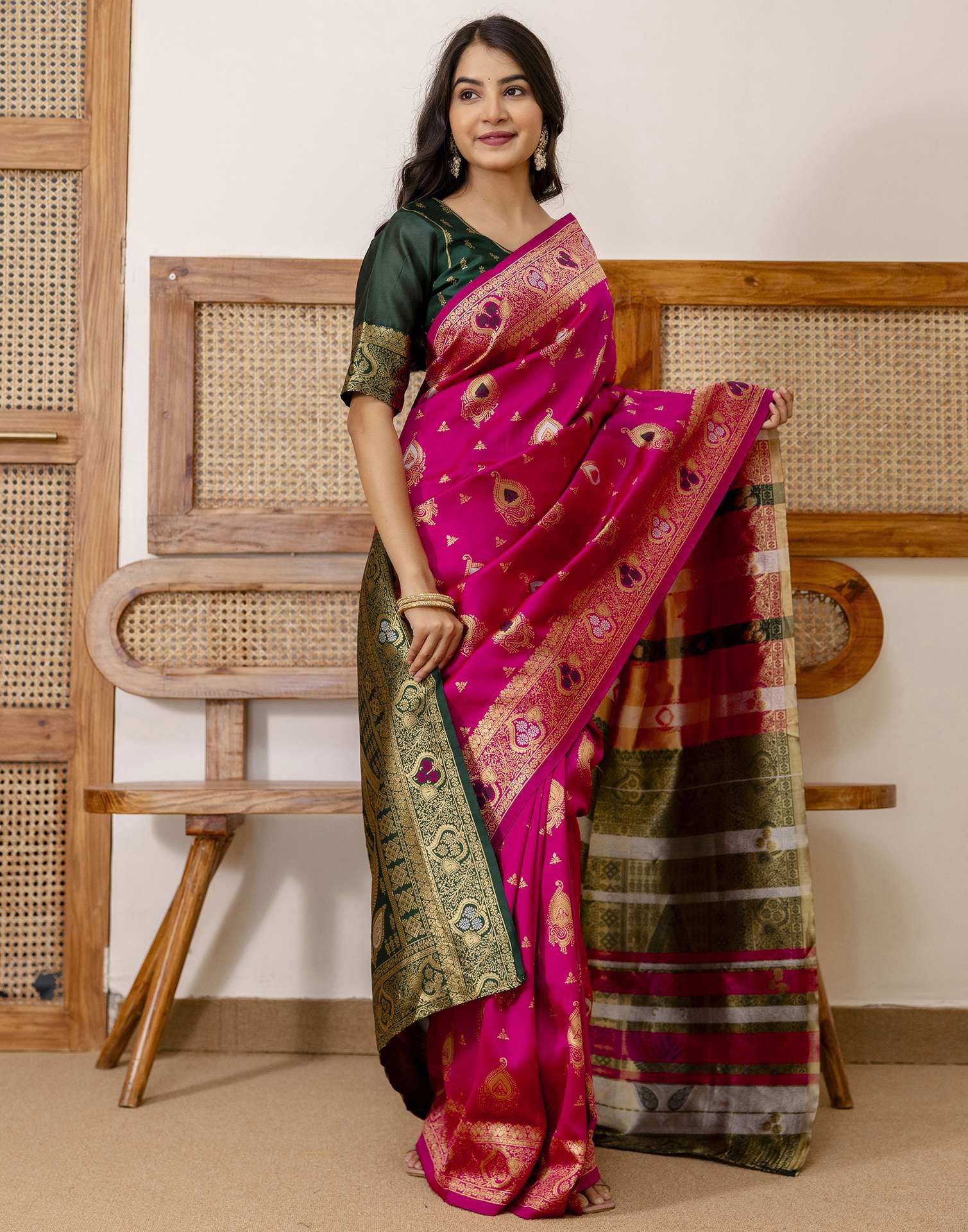 PANNUS Fuchsia & Emerald Brocade