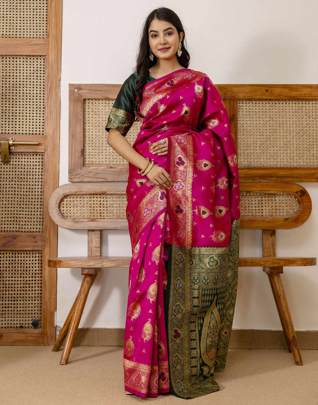 PANNUS Fuchsia & Emerald Brocade