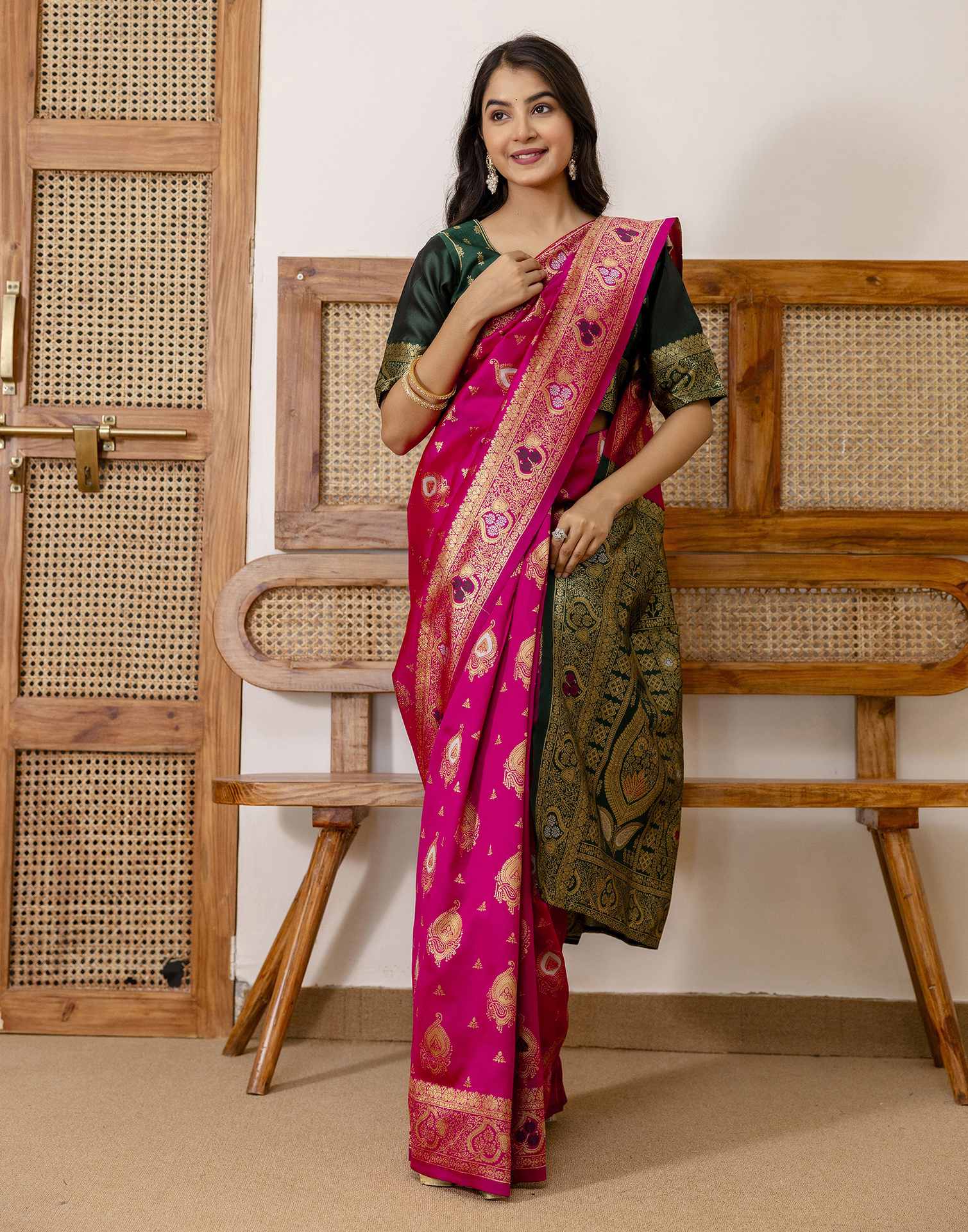 PANNUS Fuchsia & Emerald Brocade