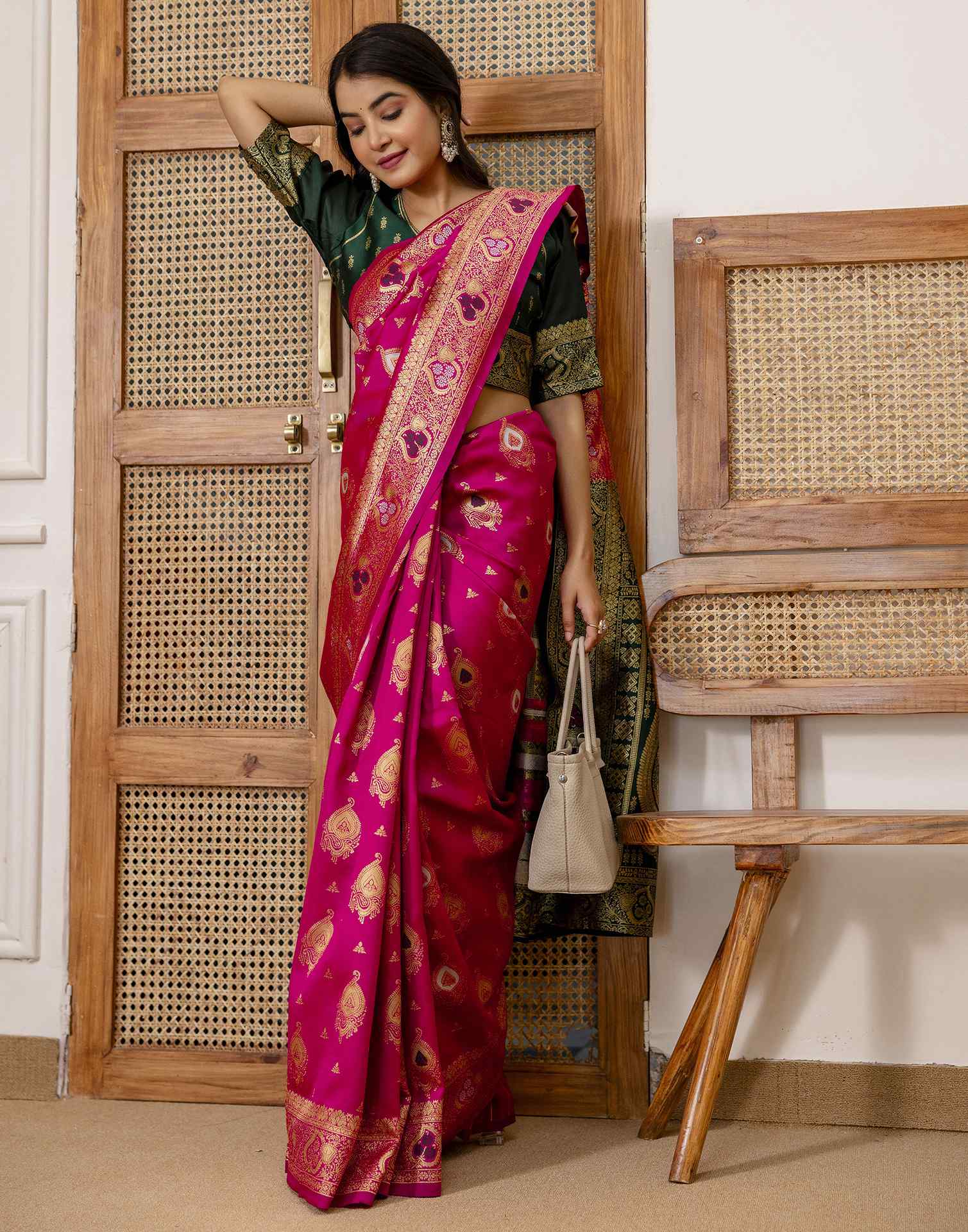 PANNUS Fuchsia & Emerald Brocade