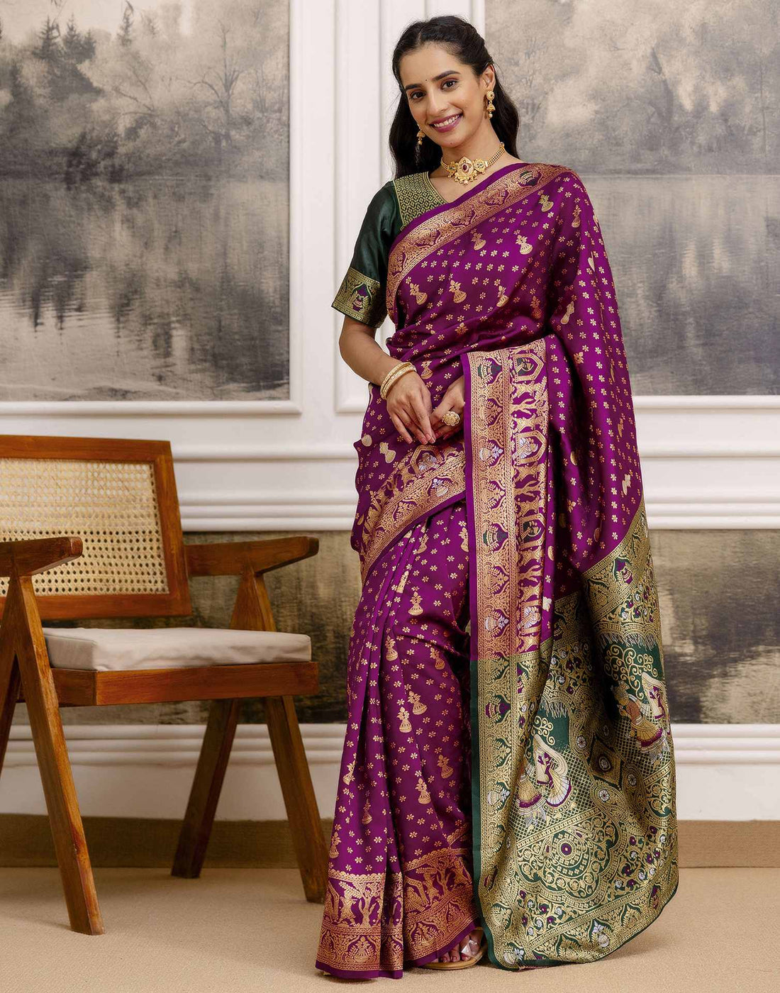 PANNUS Violet Peacock Brocade