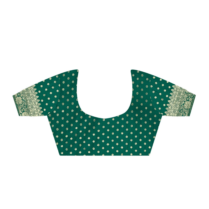 Regal Noir Banarasi Silk Dark Green Saree